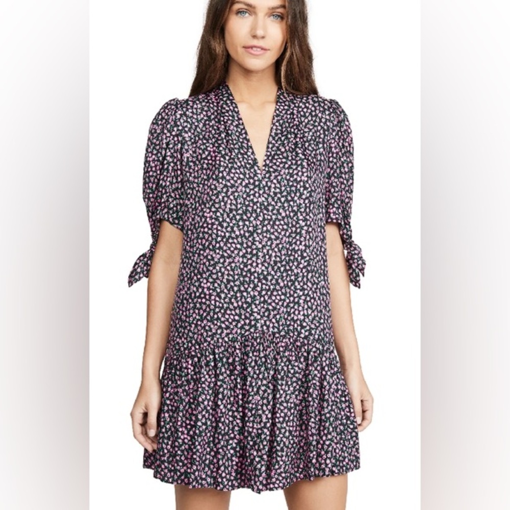 Rebecca Taylor Wild Rose Flounce Hem Mini Dress | S